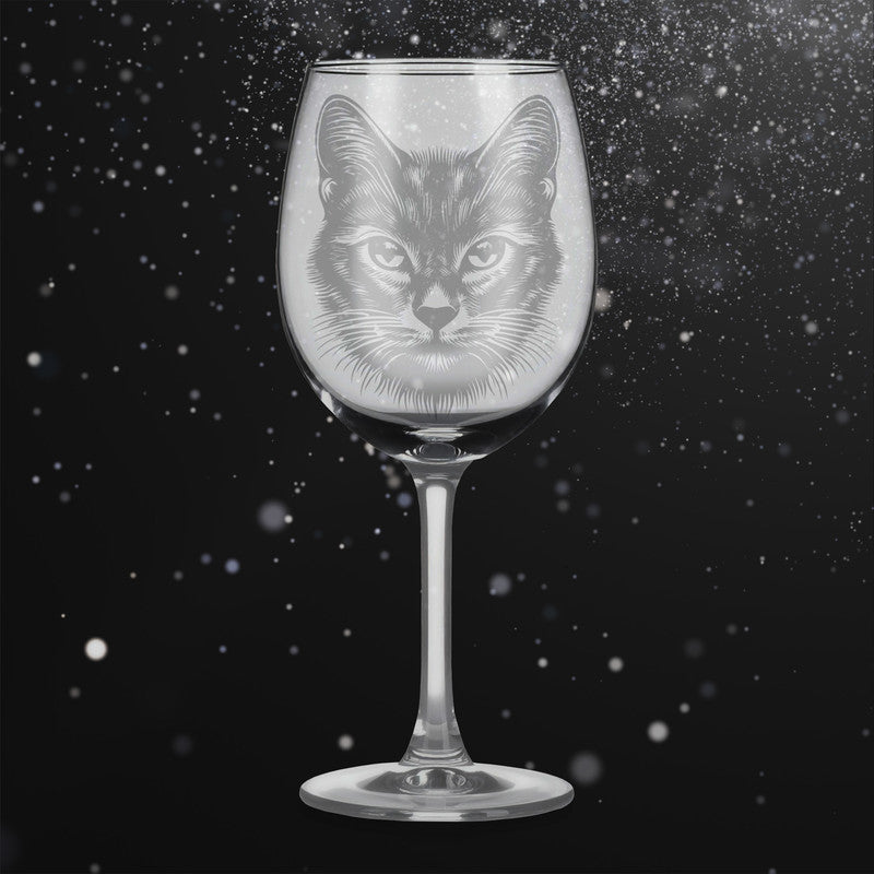 Sklenice na víno s kočkou – motiv 10