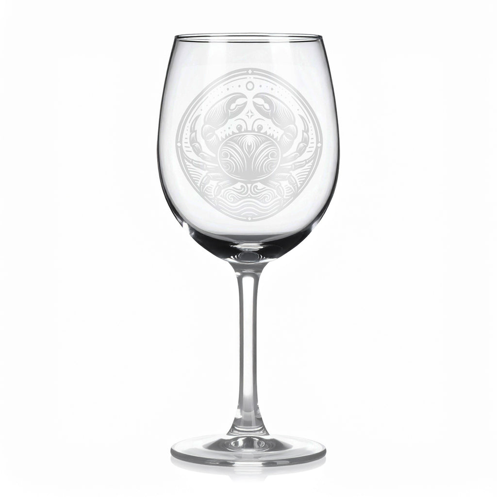 Vínová sklenice s motivem znamení Rak