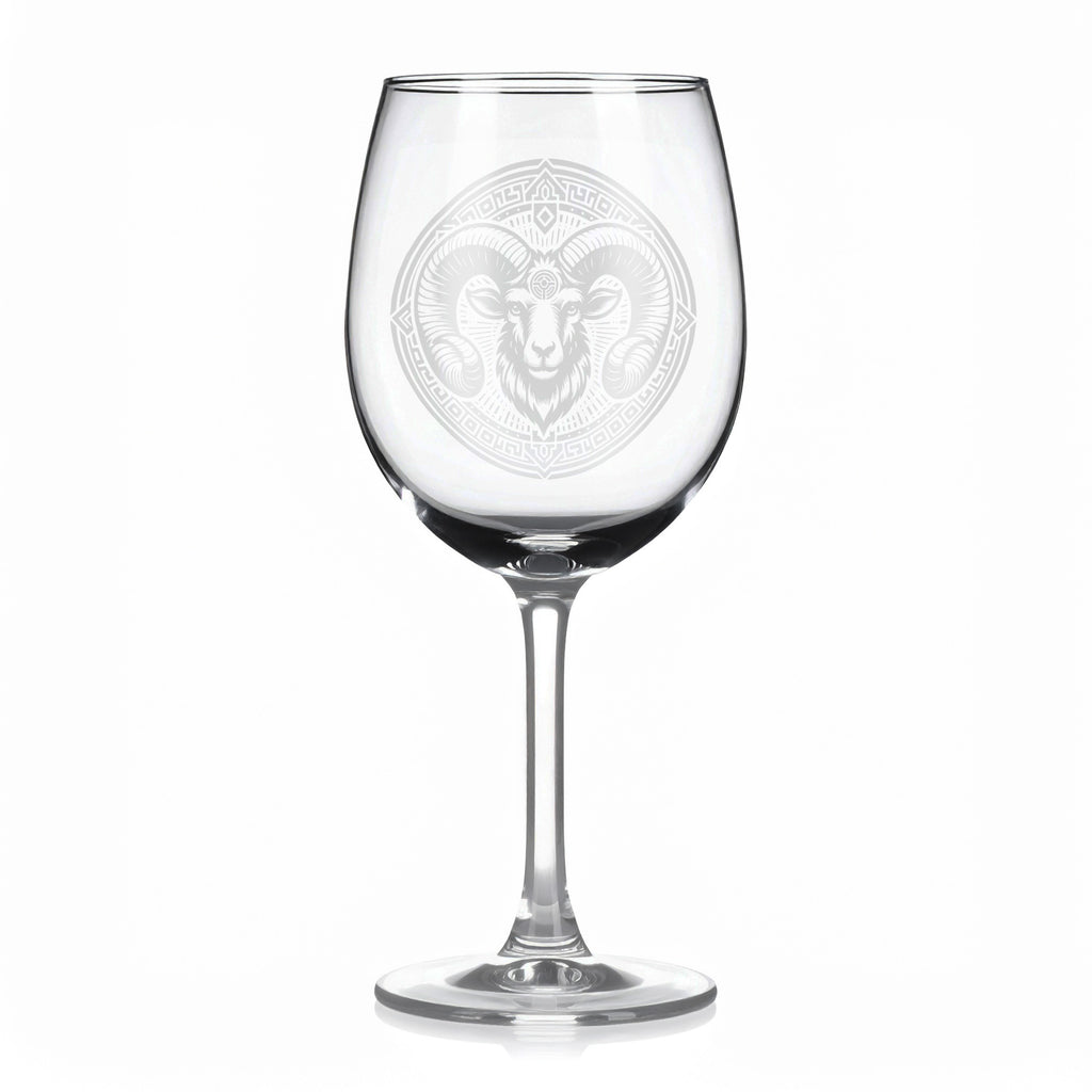 Vínová sklenice s motivem znamení Beran