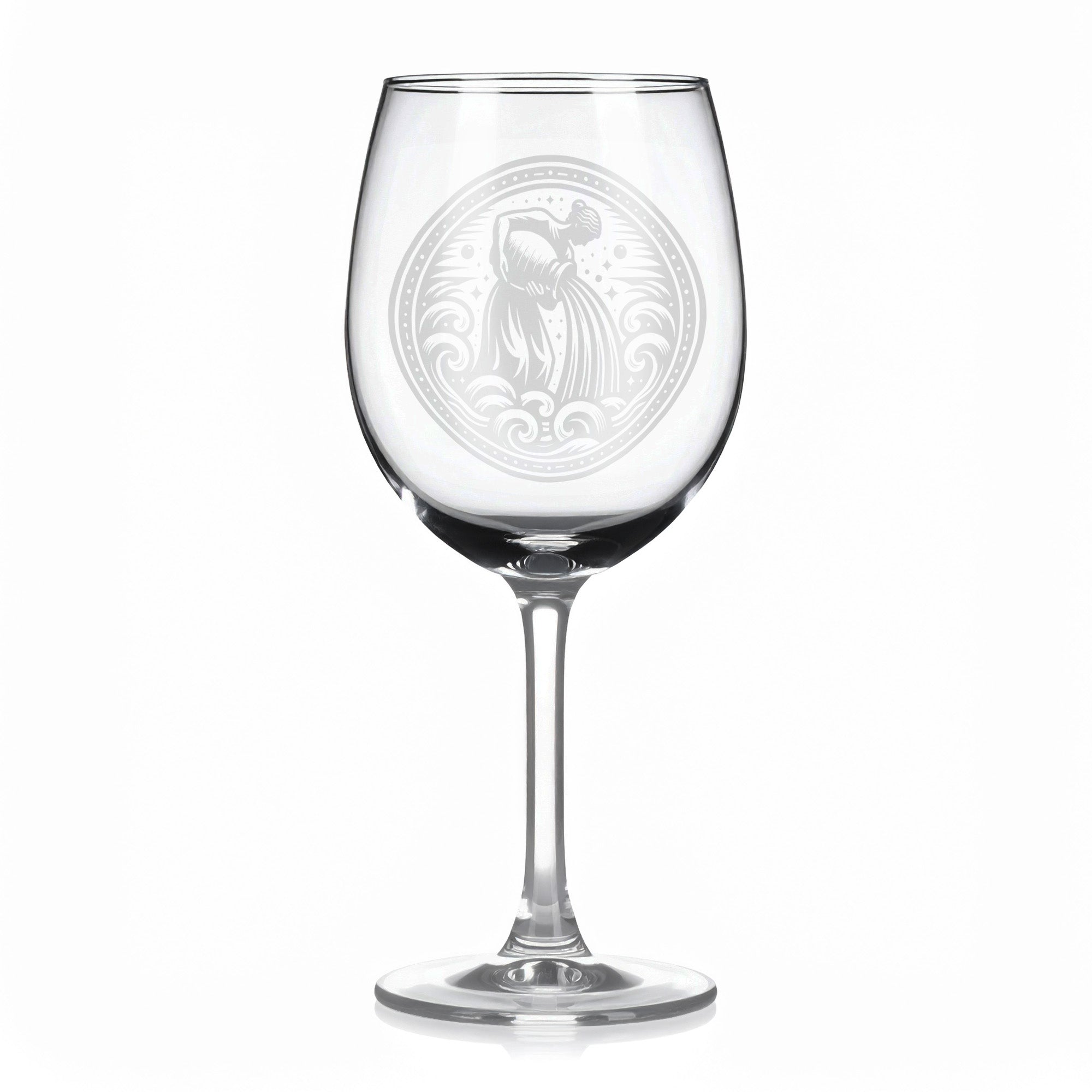 Vínová sklenice s motivem znamení Vodnář