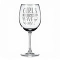 Vínová sklenka s gravírovým textem - Girls just wanna have wine