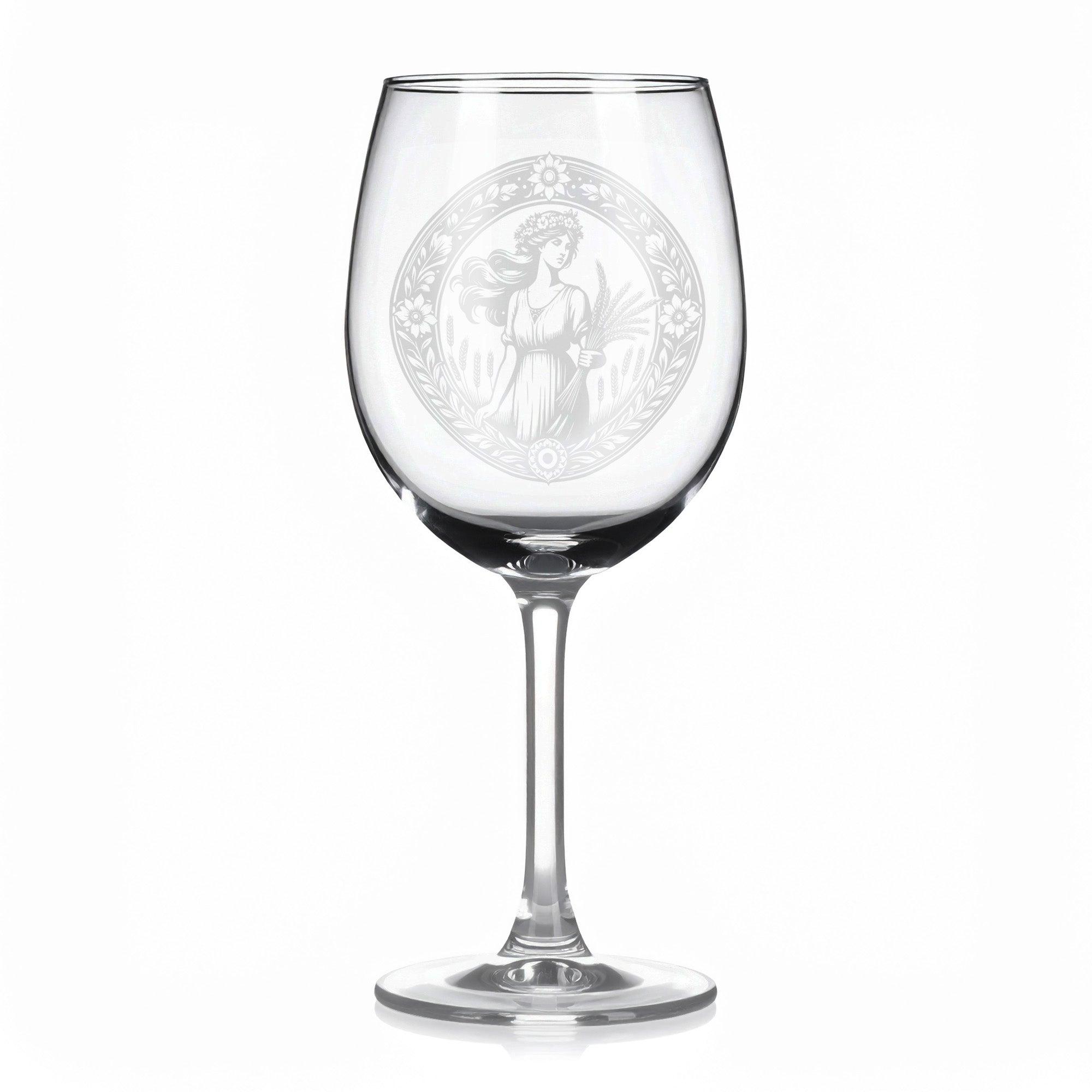 Vínová sklenice s motivem znamení Panna