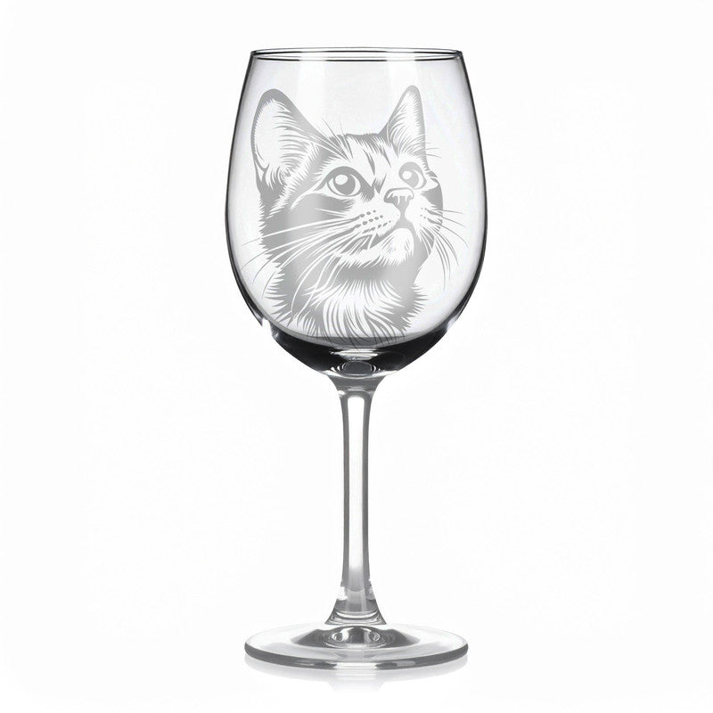 Sklenice na víno s kočkou – motiv 201