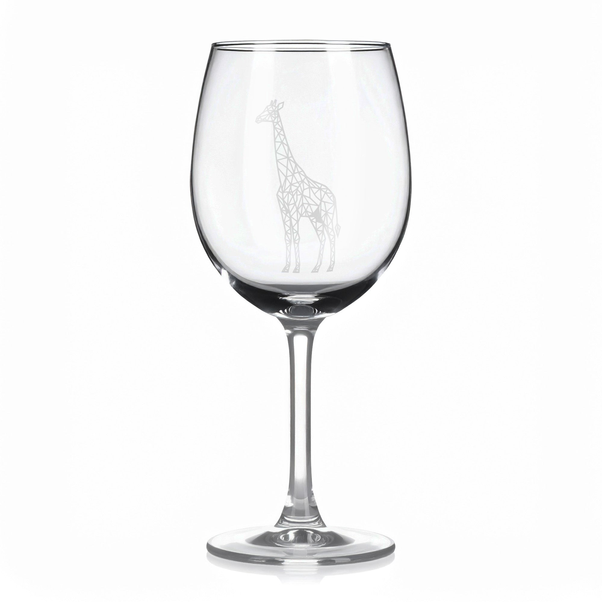 Sklenice na víno s geometrickými motivy zvířat – žirafa (celá)