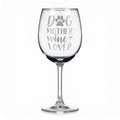 Vínová sklenka s gravírovým textem - Dog mother wine lover