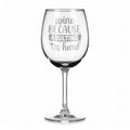 Vínová sklenka s gravírovým textem - Wine because adulting is hard