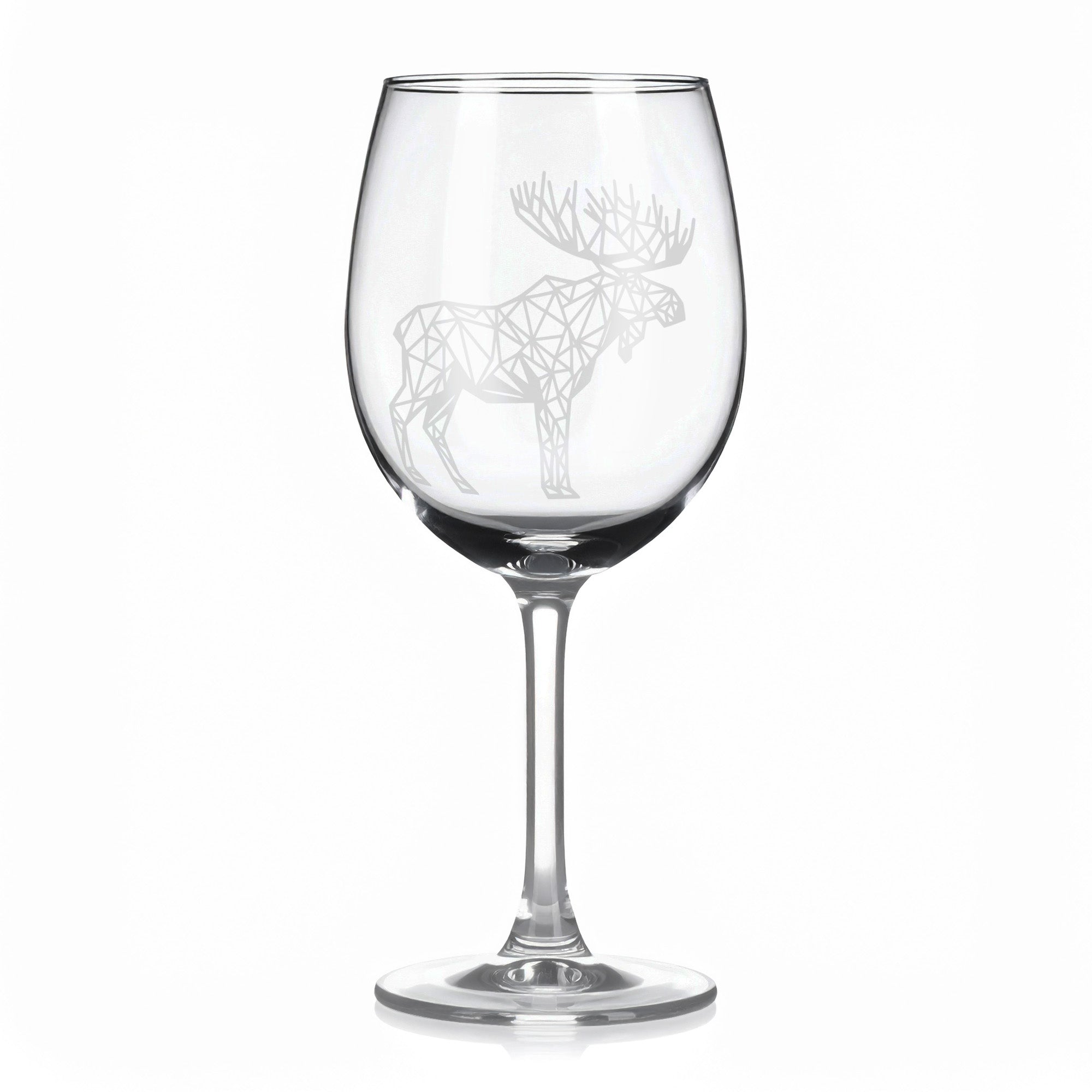 Sklenice na víno s geometrickými motivy zvířat – los (celý)