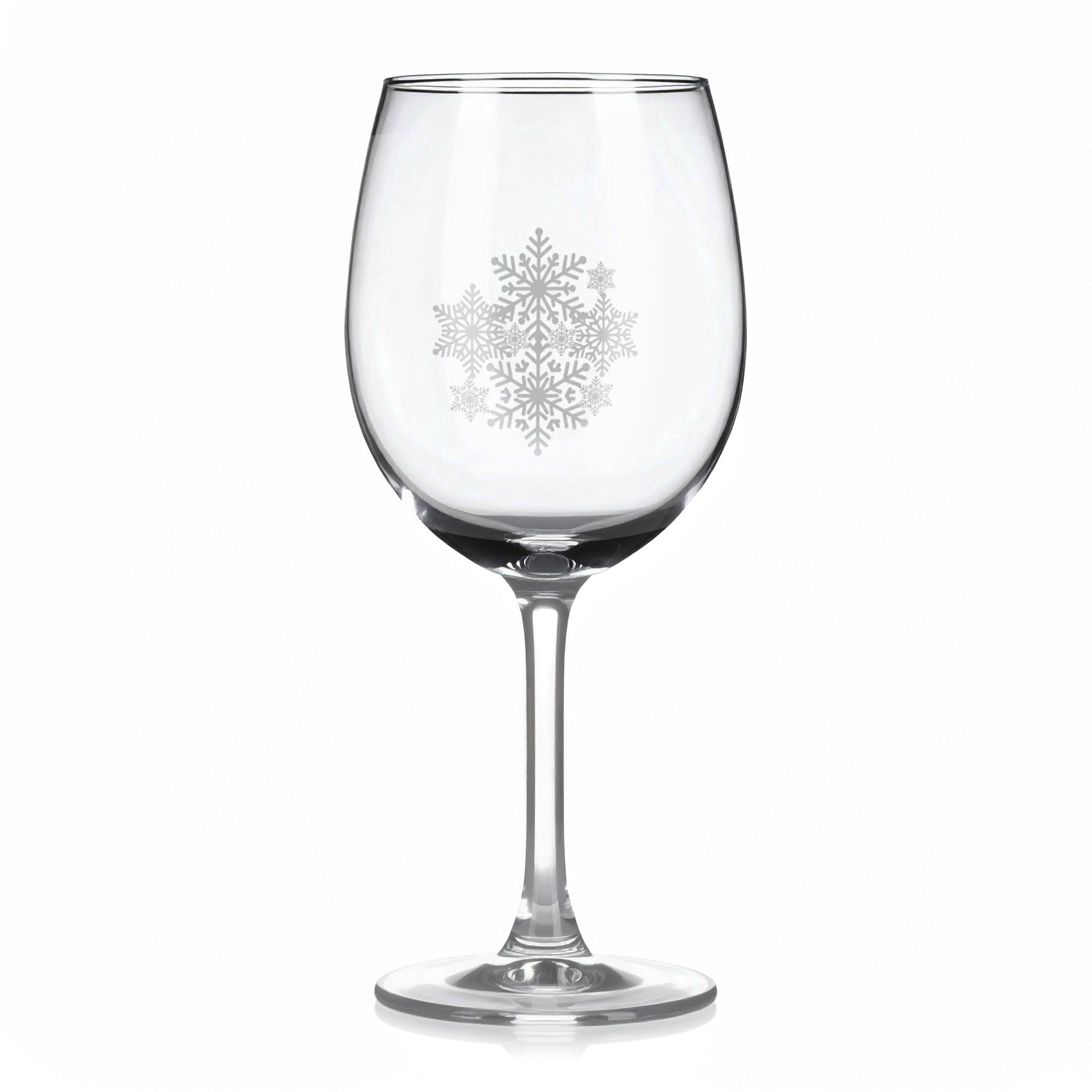 Sklenice na víno s gravírovaným motivem sněhové vločky