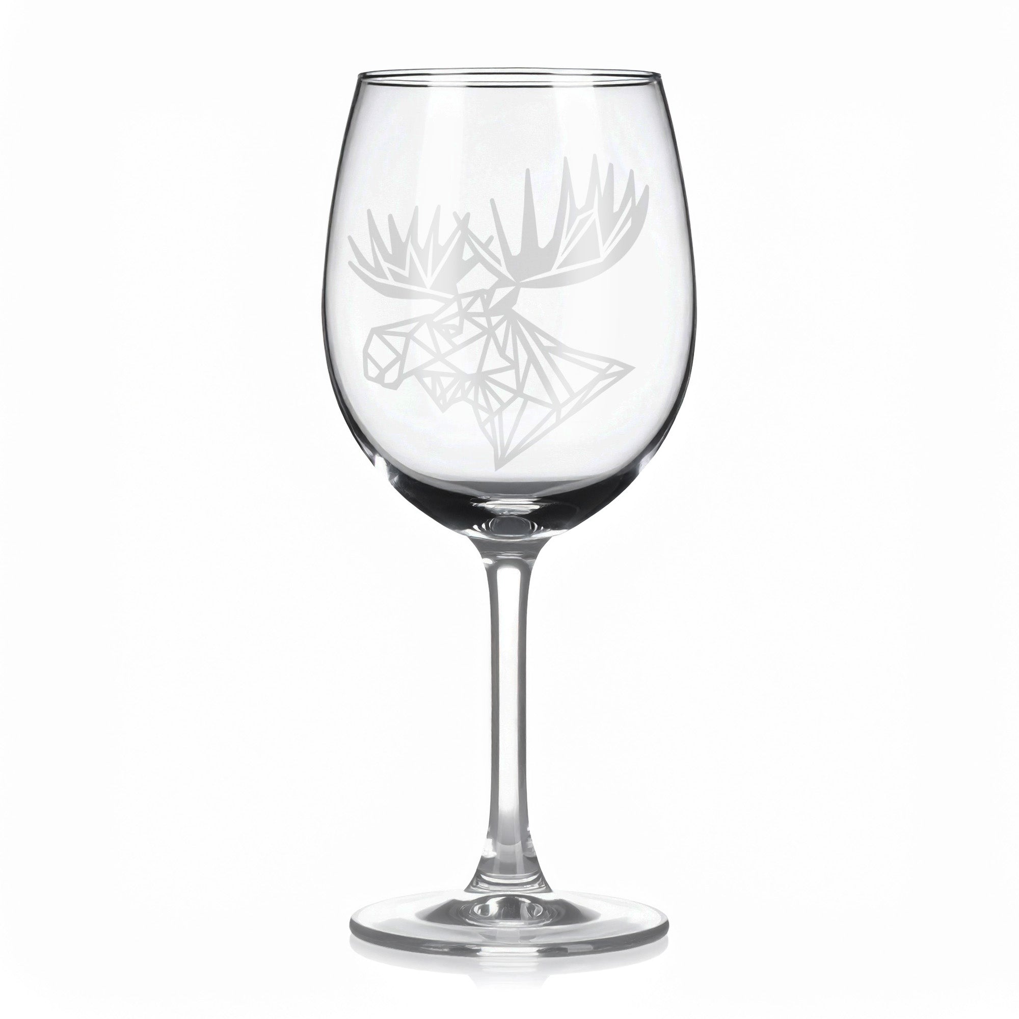 Sklenice na víno s geometrickými motivy zvířat – los (hlava)