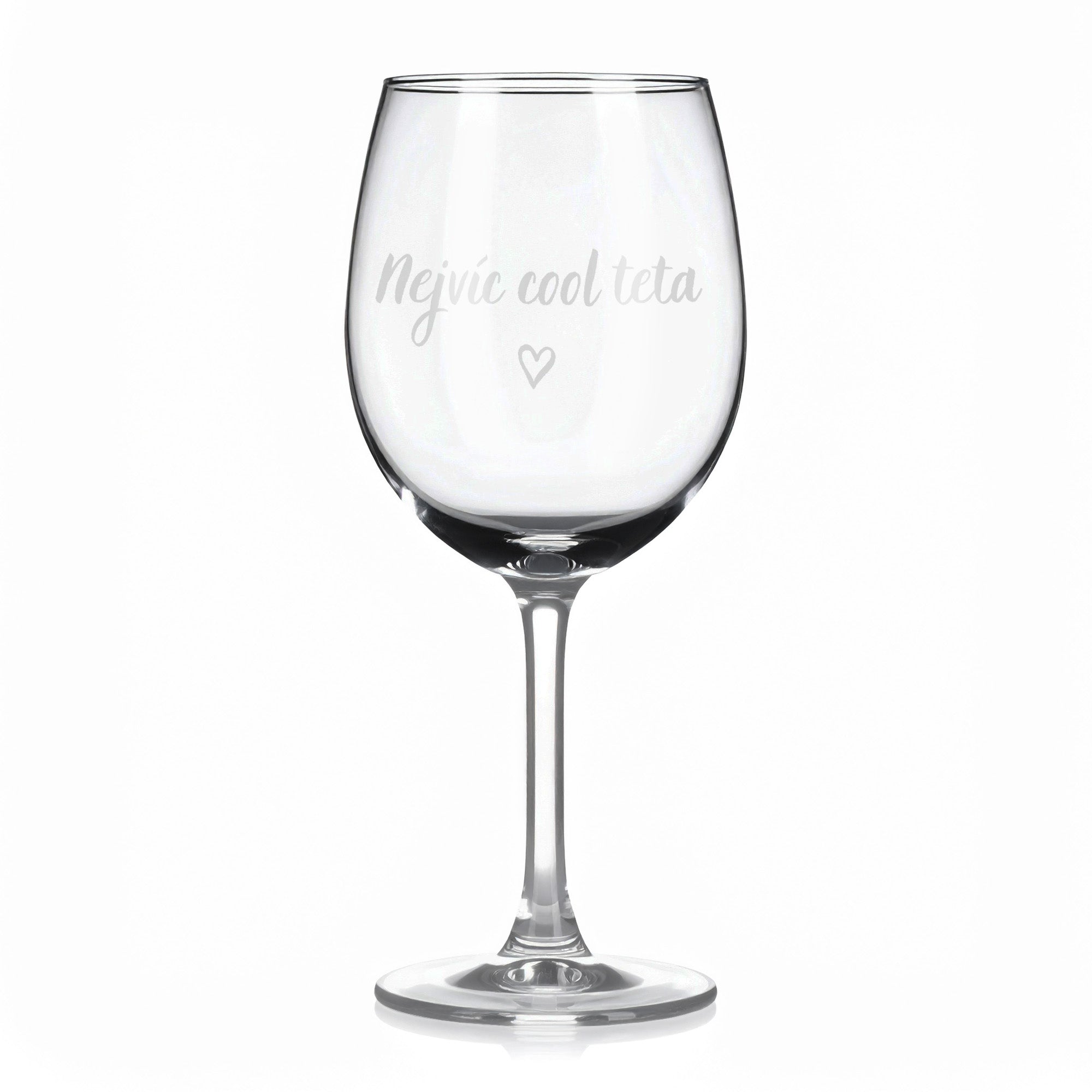 Sklenice na víno s gravírovaným textem – Nejvíc cool teta.
