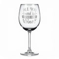 Vínová sklenka s gravírovým textem - All you need is love and wine