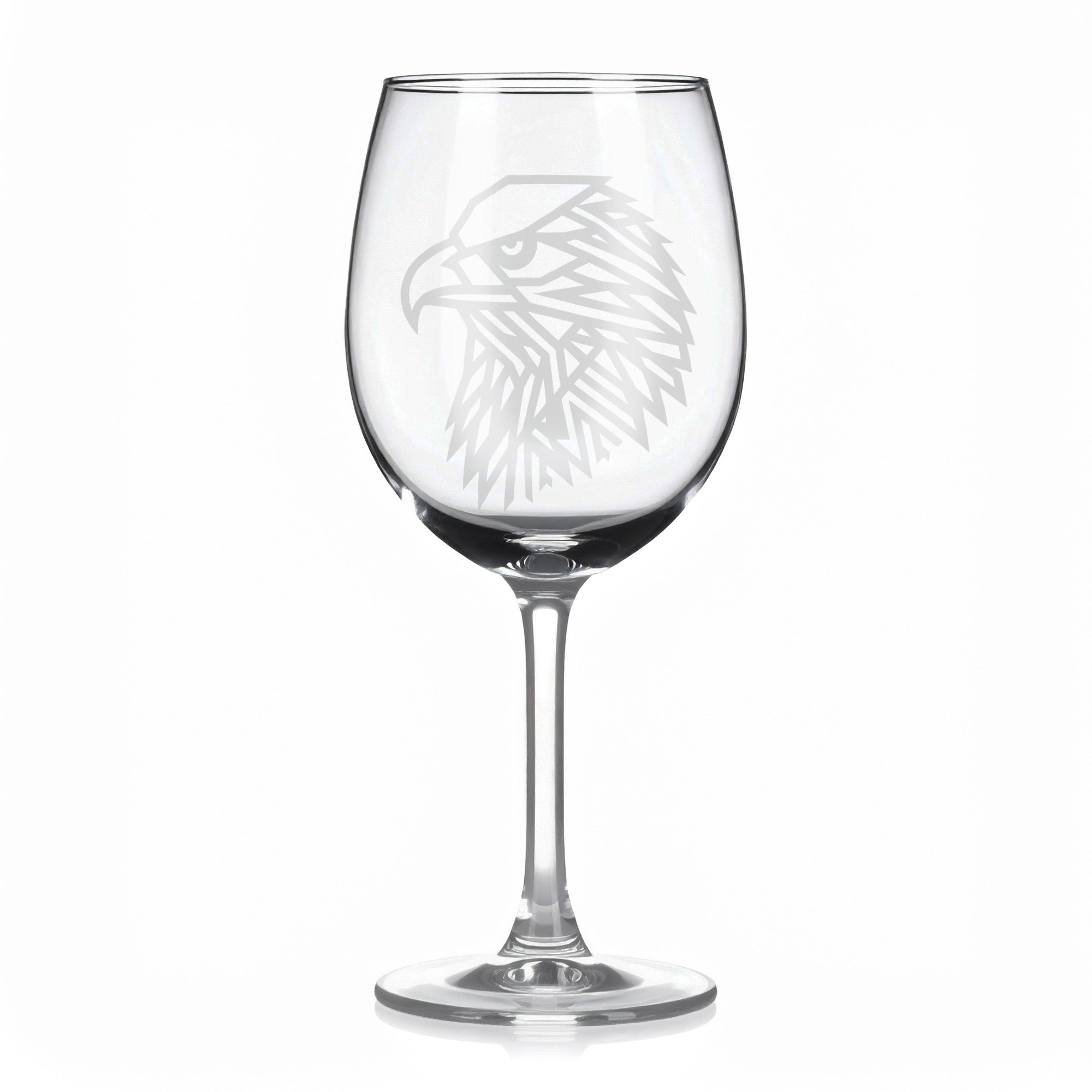 Sklenice na víno s geometrickými motivy zvířat – orel (hlava)
