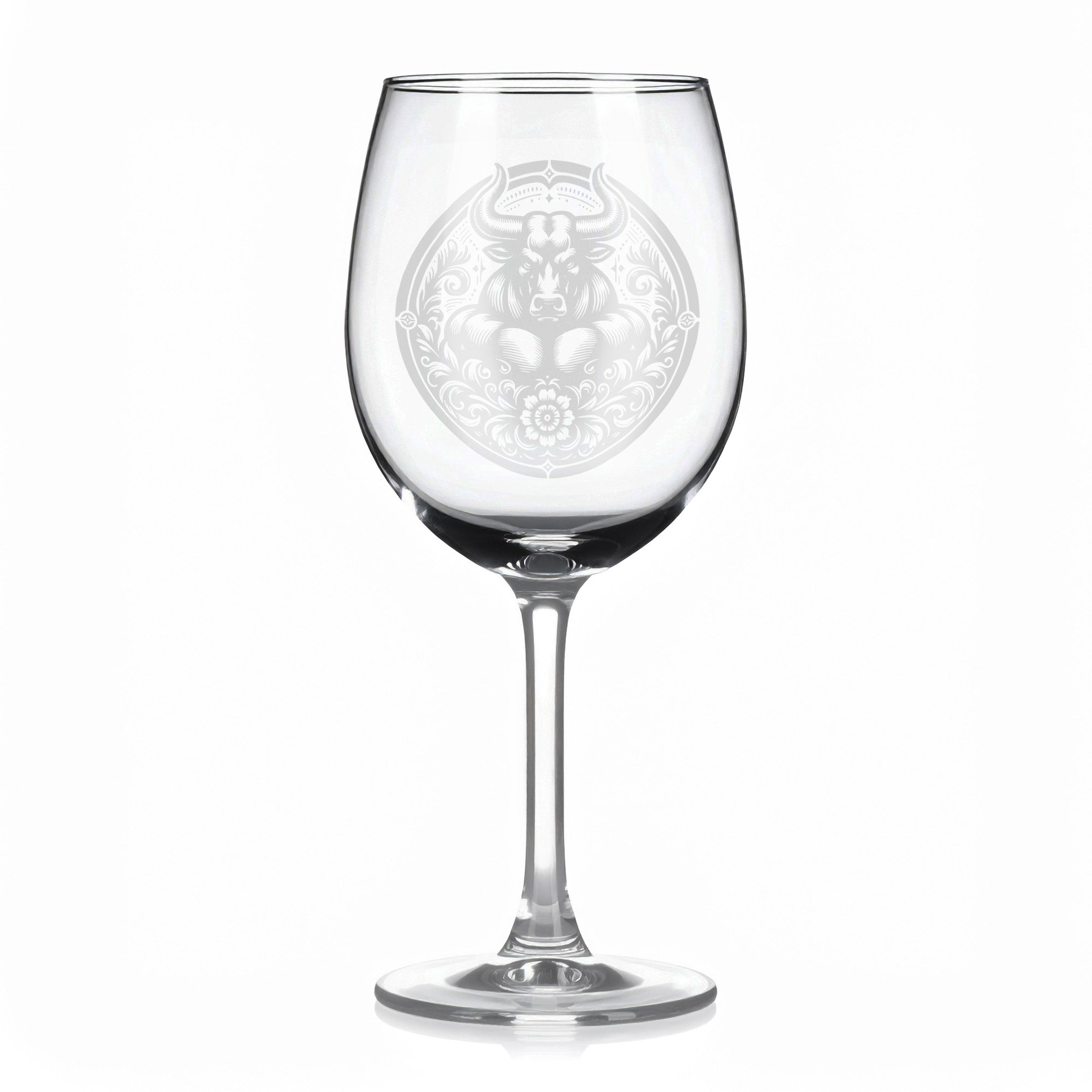 Vínová sklenice s motivem znamení Býk