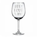 Vínová sklenka s gravírovým textem - Live love wine