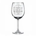 Vínová sklenka s gravírovým textem - I'd stop drinking wine but I'm not a quitter