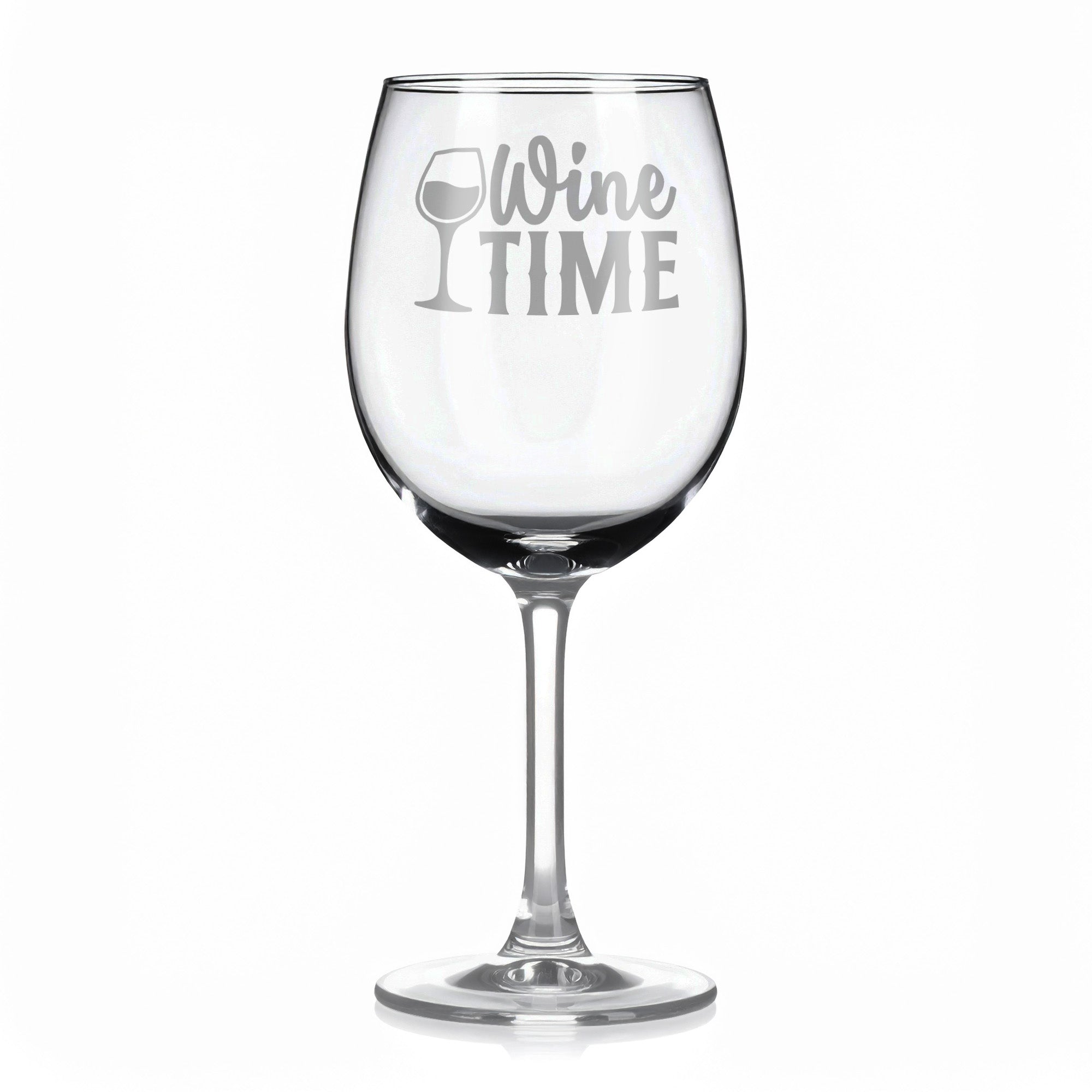 Vínová sklenka s gravírovým textem - Wine time