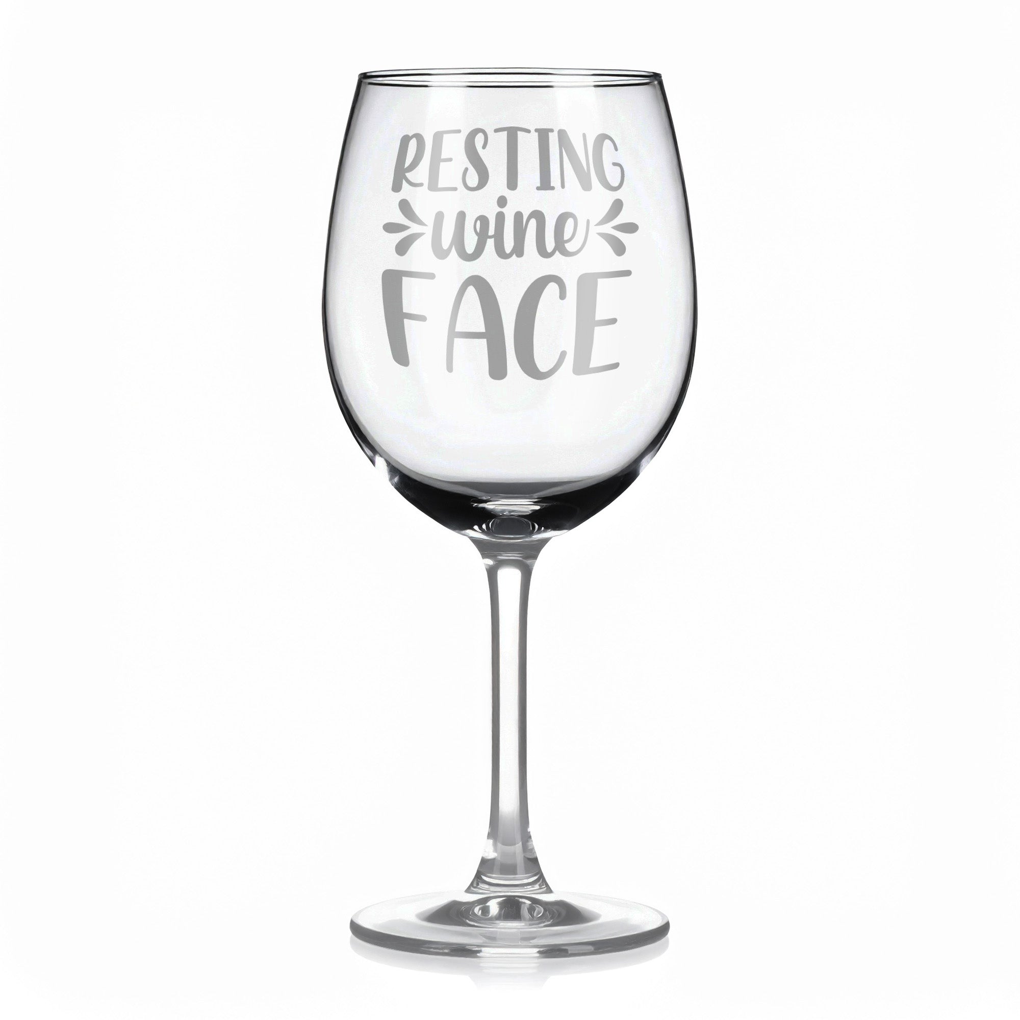 Vínová sklenka s gravírovým textem - Resting wine face