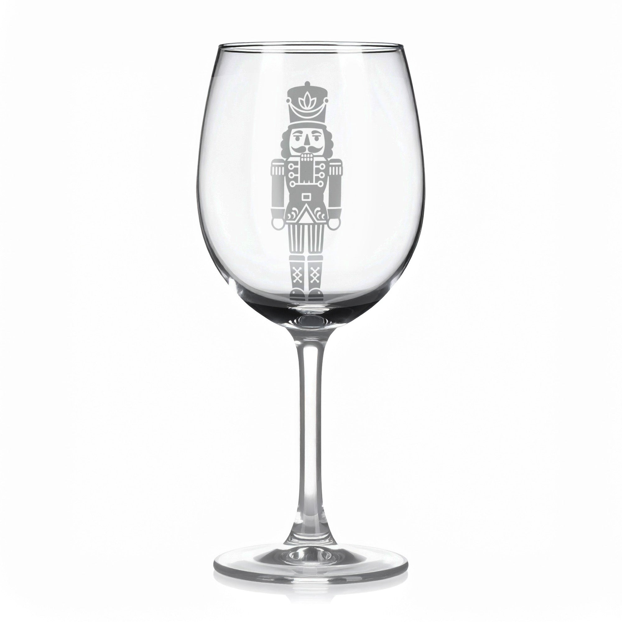 Sklenice na víno s gravírovaným motivem louskáčka