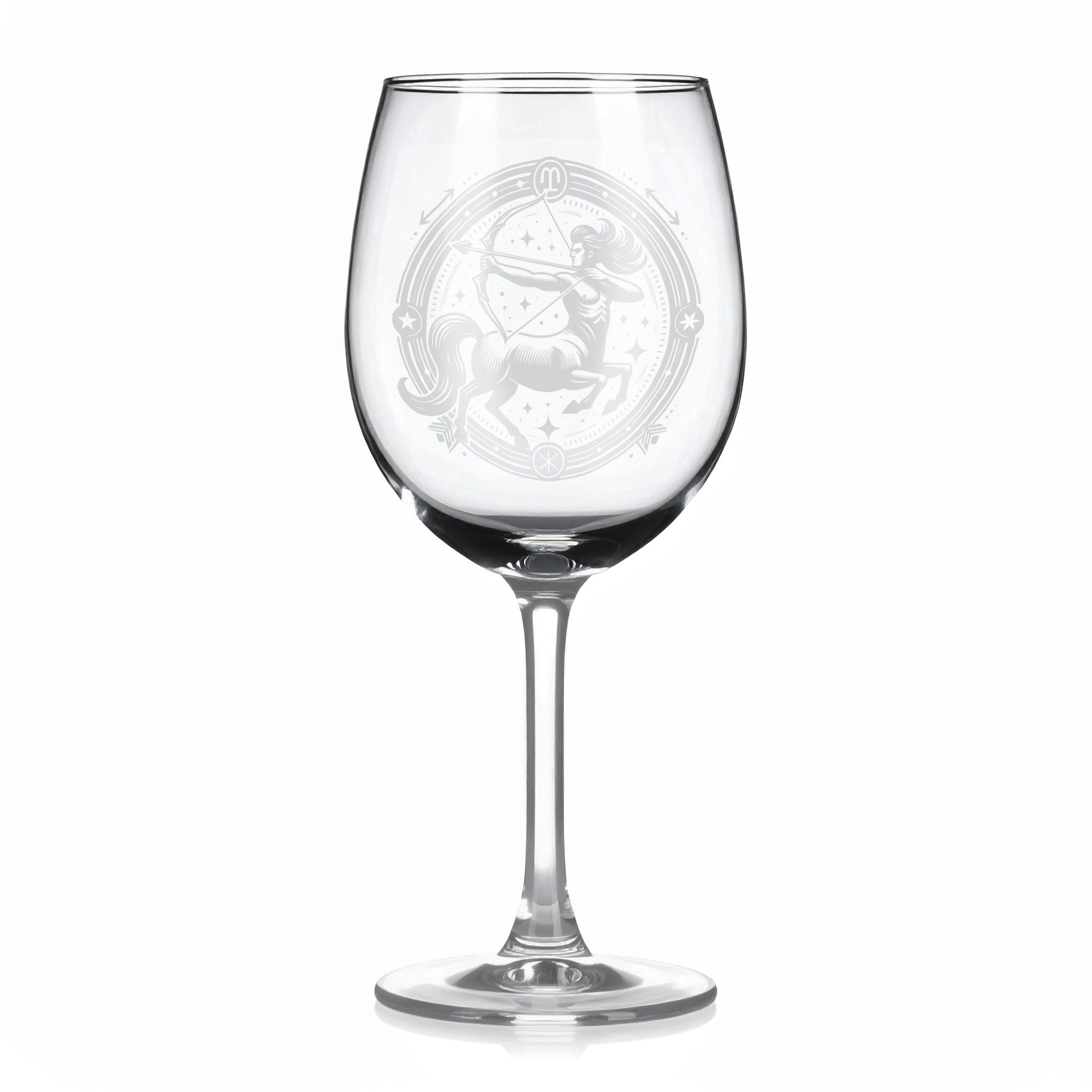 Vínová sklenice s motivem znamení Střelec
