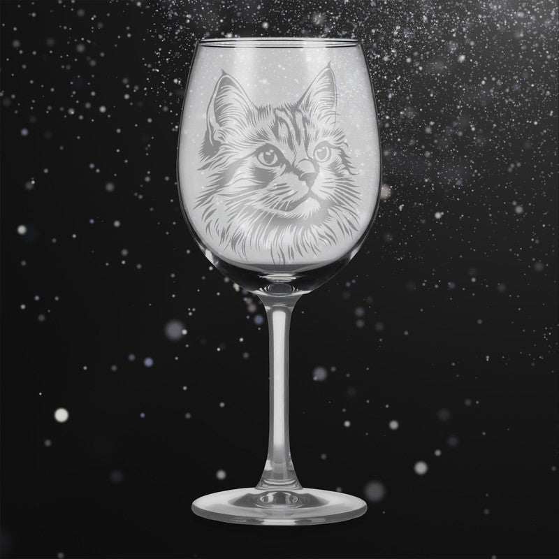 Sklenice na víno s kočkou – motiv 5