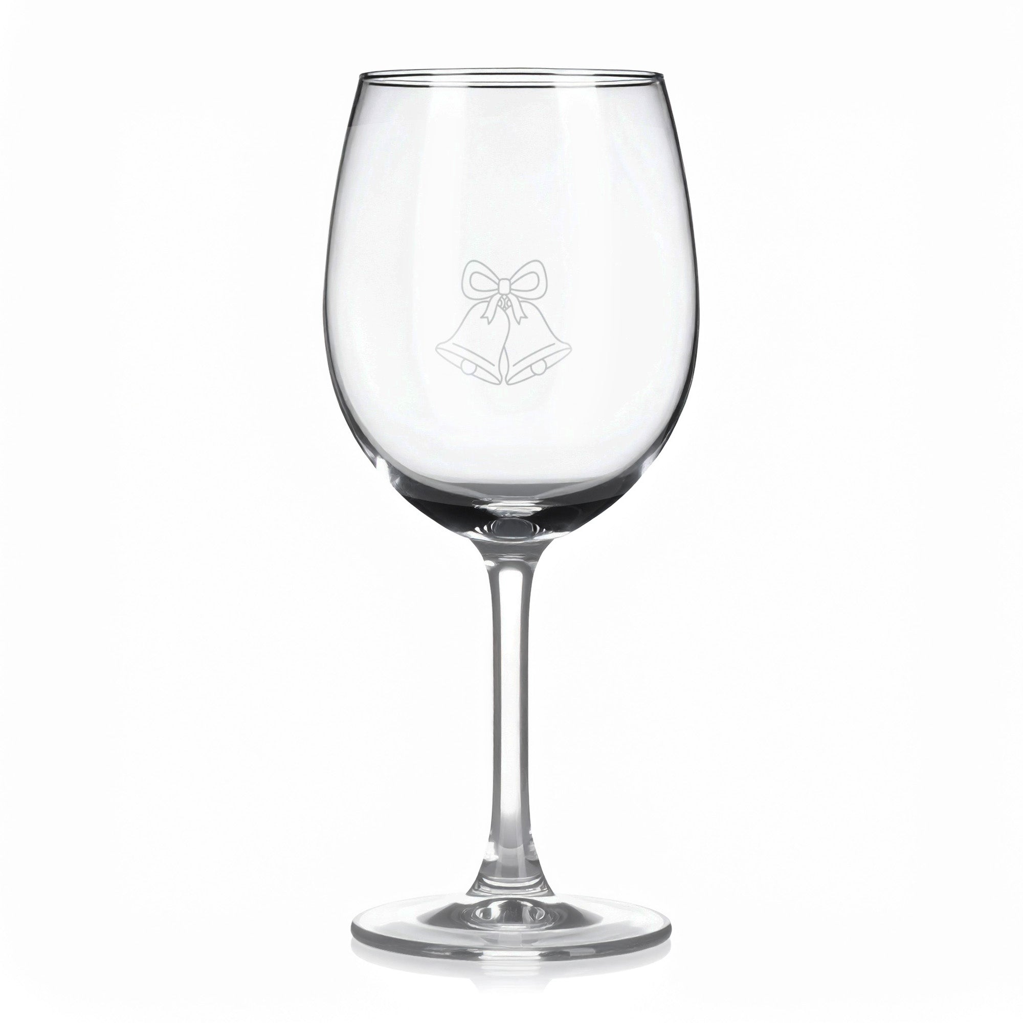 Sklenice na víno s gravírovaným motivem vánočních zvonků