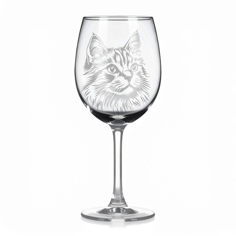Sklenice na víno s kočkou – motiv 5
