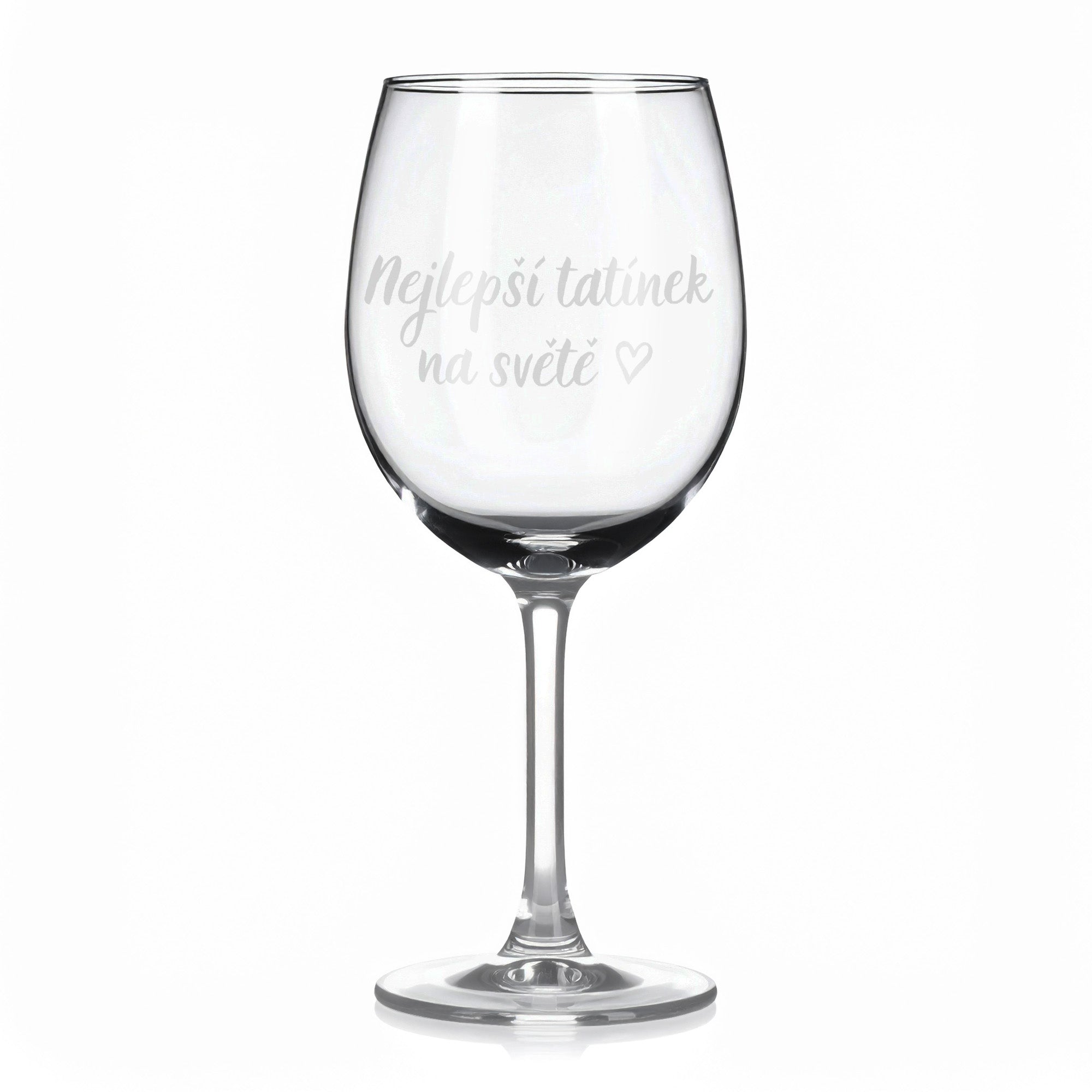 Sklenice na víno s gravírovaným textem - Nejlepší tatínek na světě.