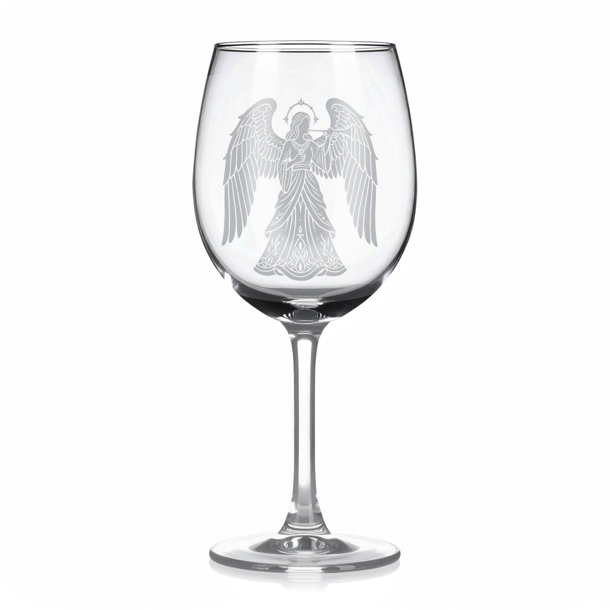 Sklenice na víno s gravírovaným motivem anděla
