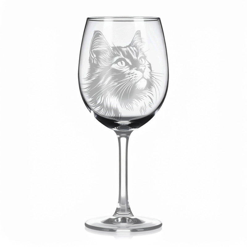Sklenice na víno s kočkou – motiv 6