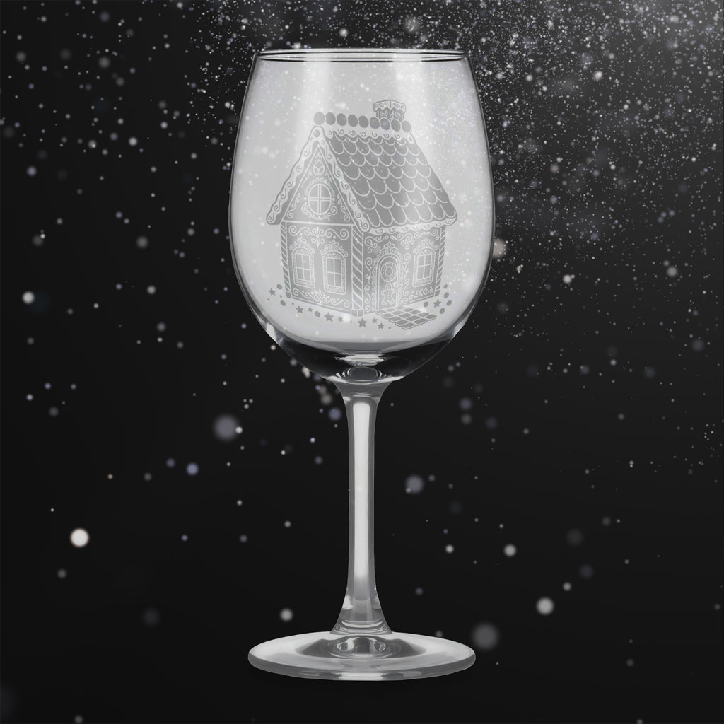 Sklenice na víno s gravírovaným motivem perníkové chaloupky