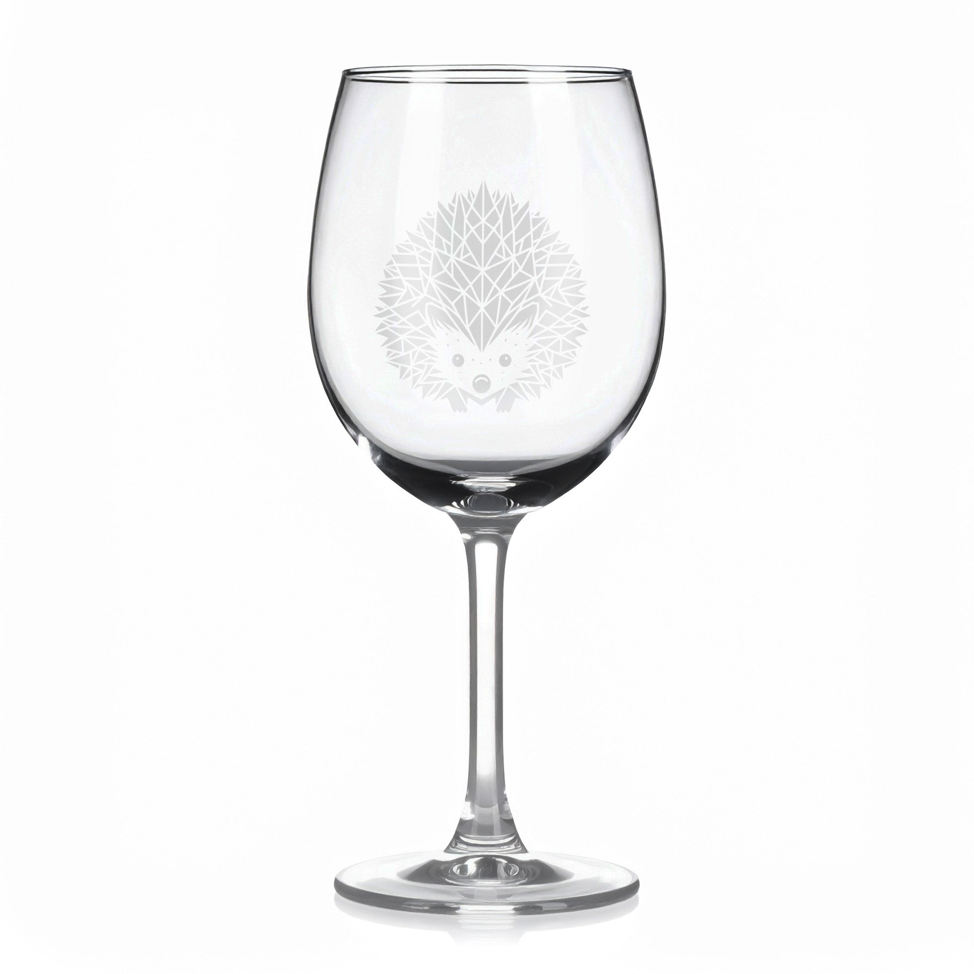 Sklenice na víno s geometrickými motivy zvířat – ježek (celý)