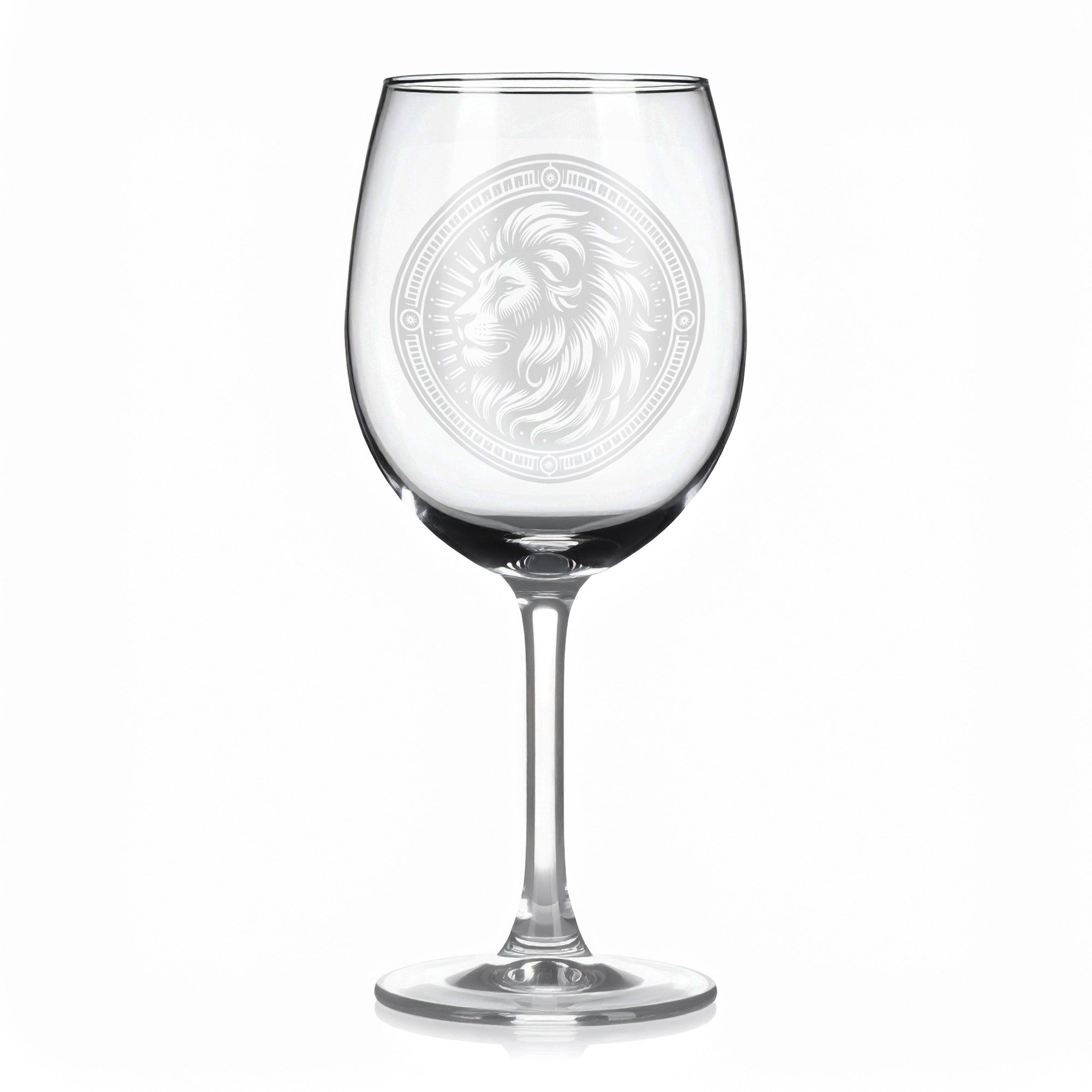 Vínová sklenice s motivem znamení Lev