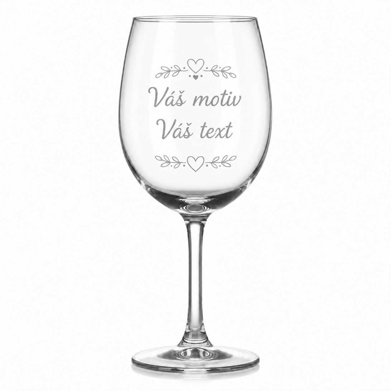 Sklenice na víno s vlastním motivem nebo textem