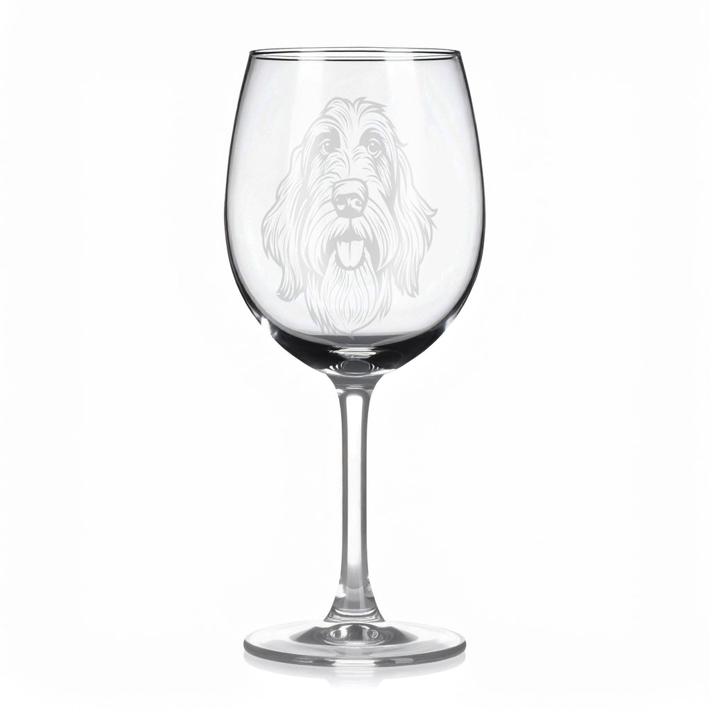 Sklenice na víno s gravírovaným motivem psa Grand Basset Griffon Vendéen