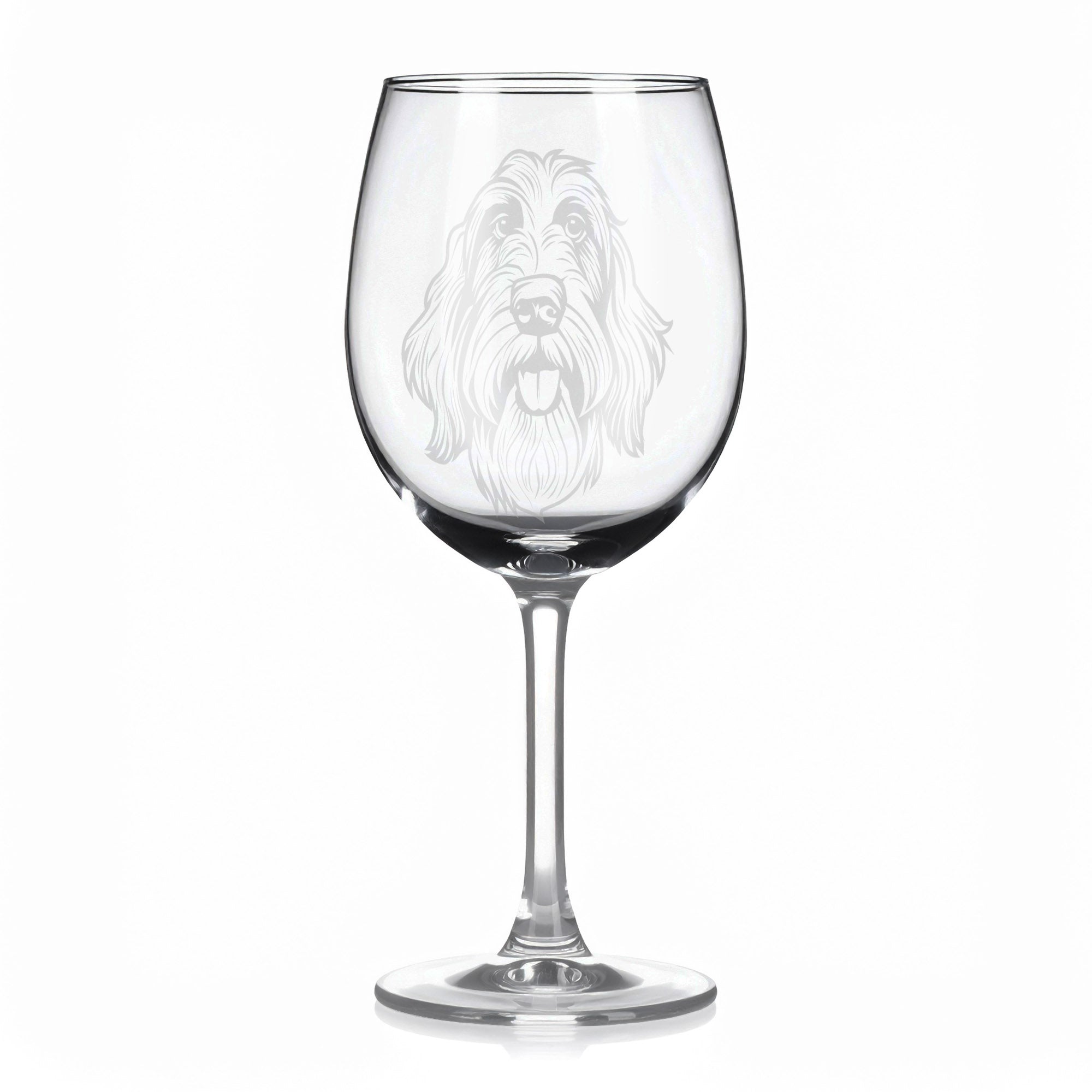 Sklenice na víno s gravírovaným motivem psa Grand Basset Griffon Vendéen