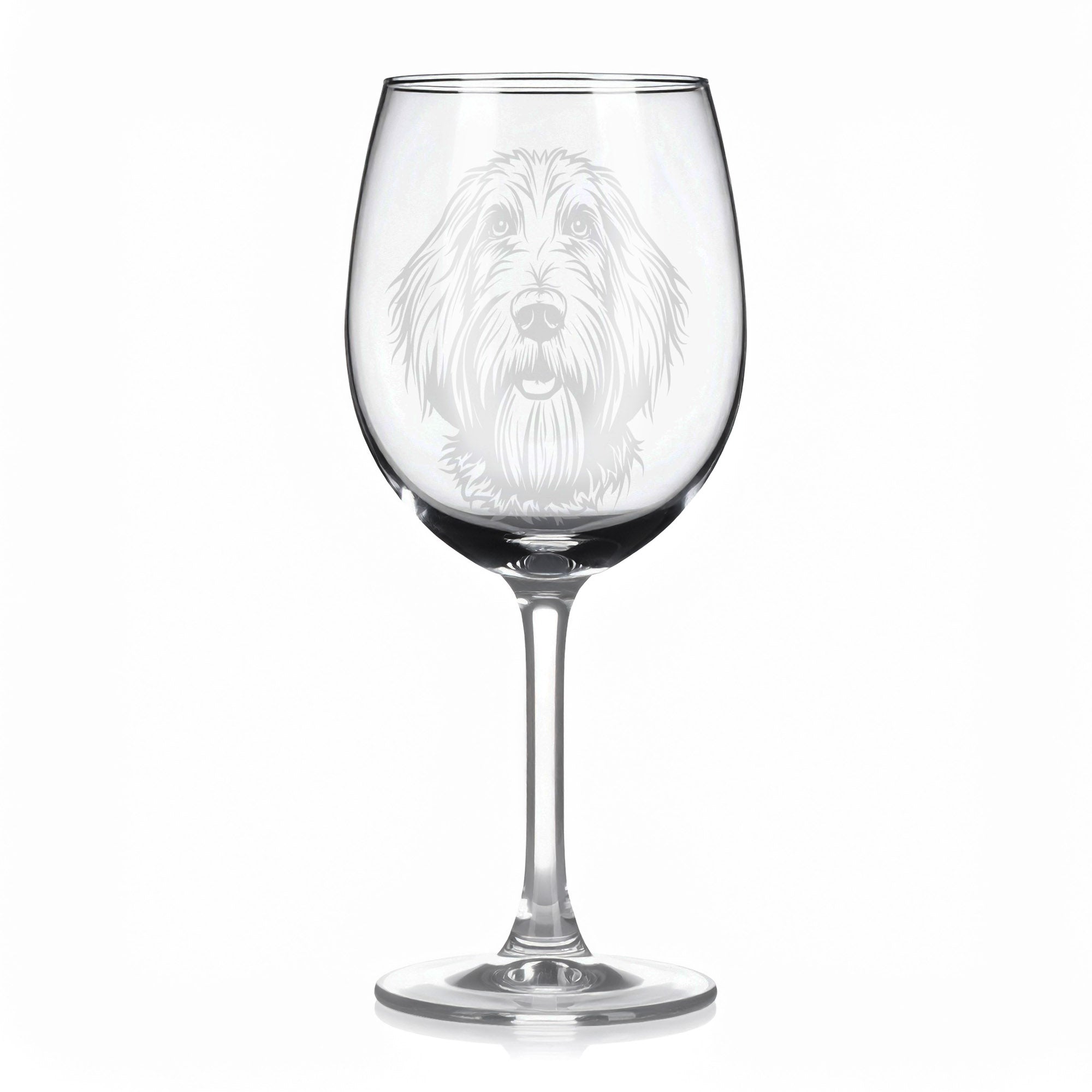 Sklenice na víno s gravírovaným motivem psa Grand Basset Griffon Vendéen