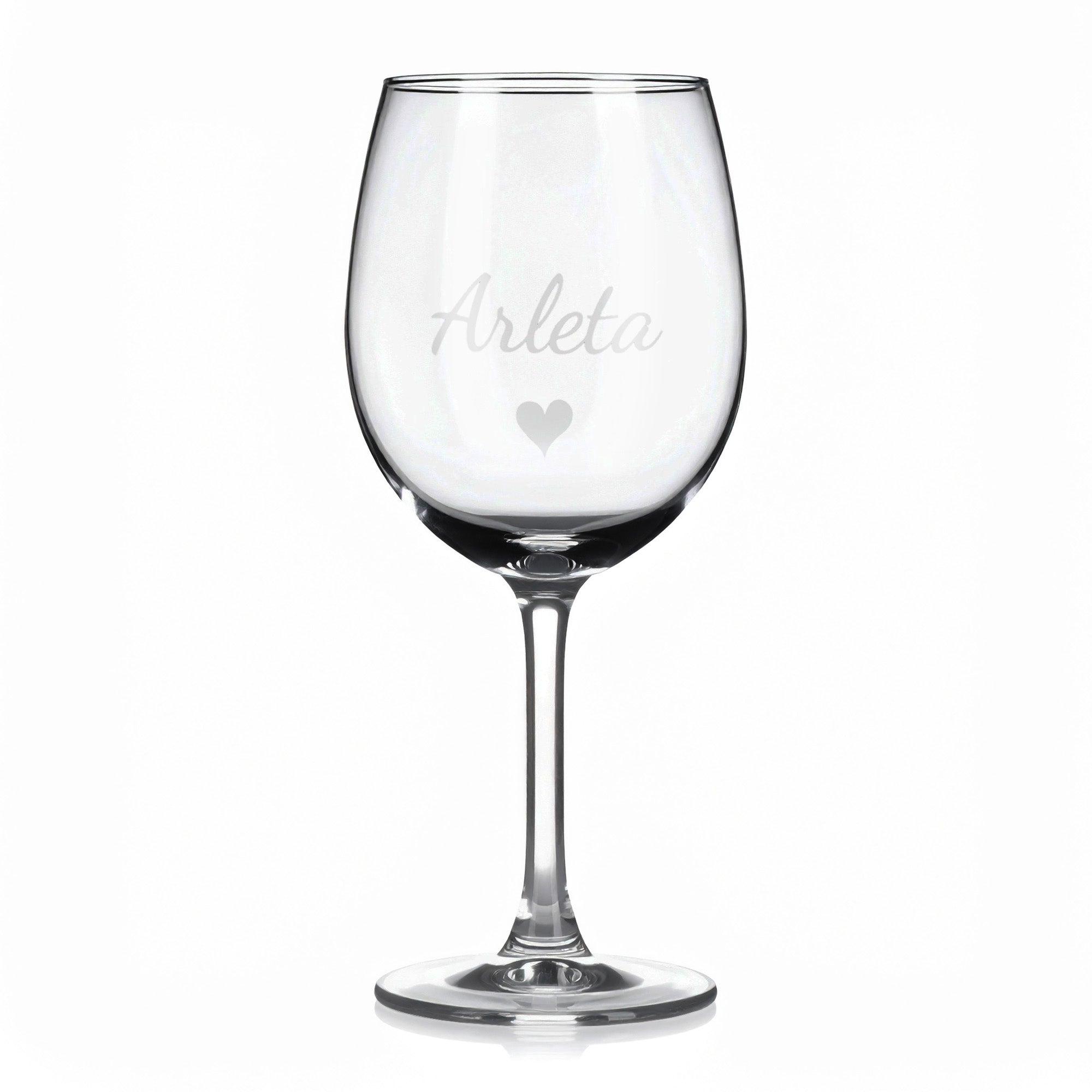 Vínová sklenka s gravírovaným jménem – Arleta