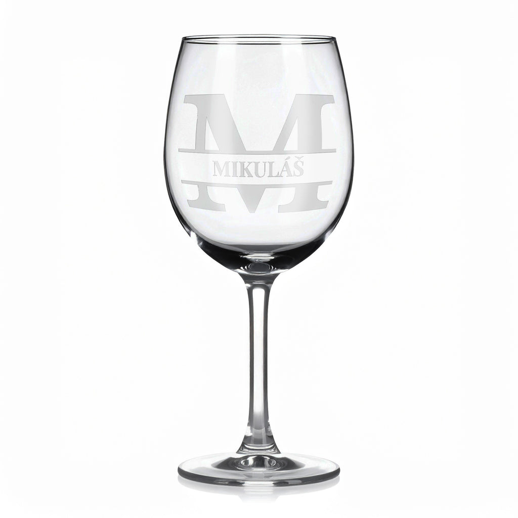 Vínová sklenka s gravírovaným jménem – MIKULÁŠ