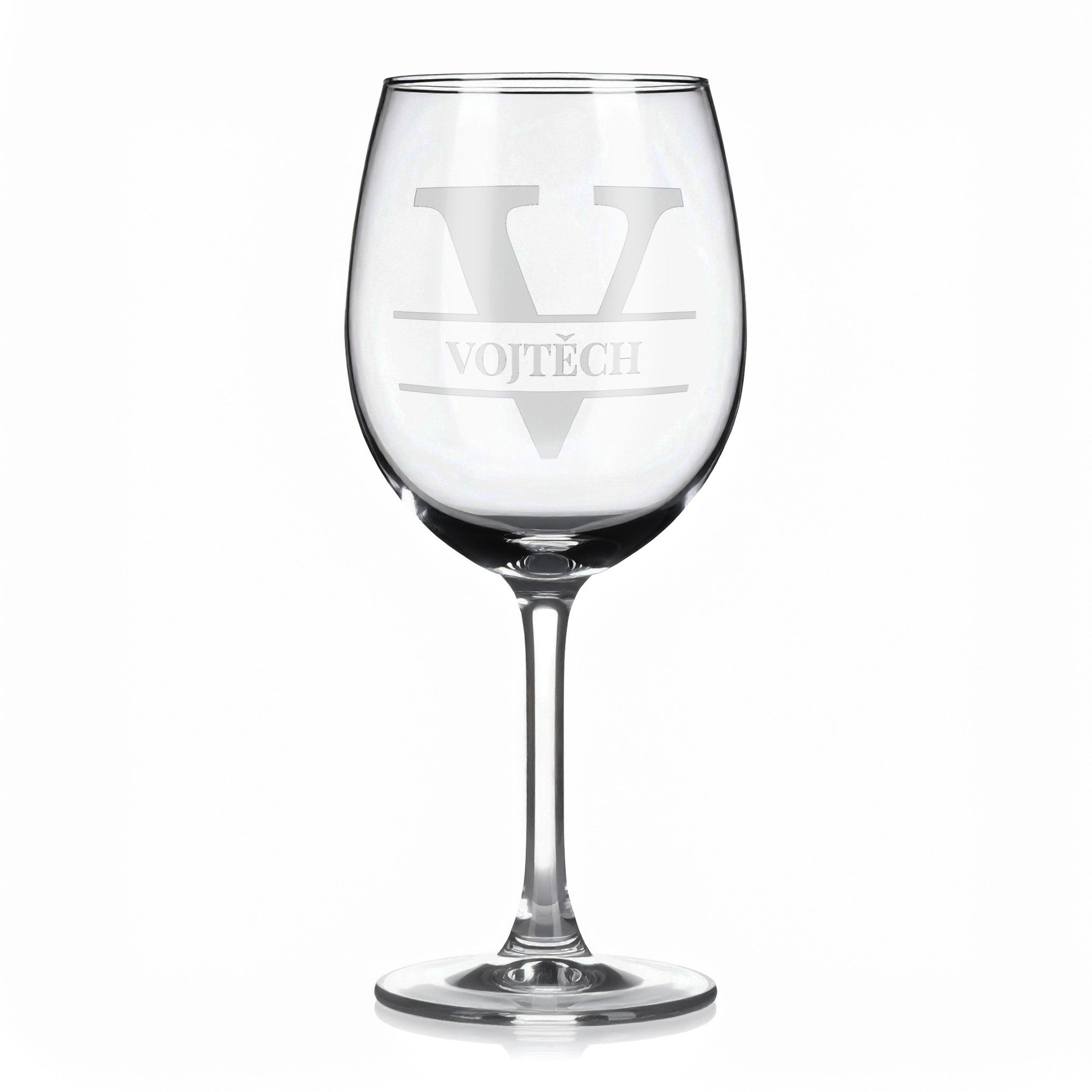 Vínová sklenka s gravírovaným jménem – Vojtěch
