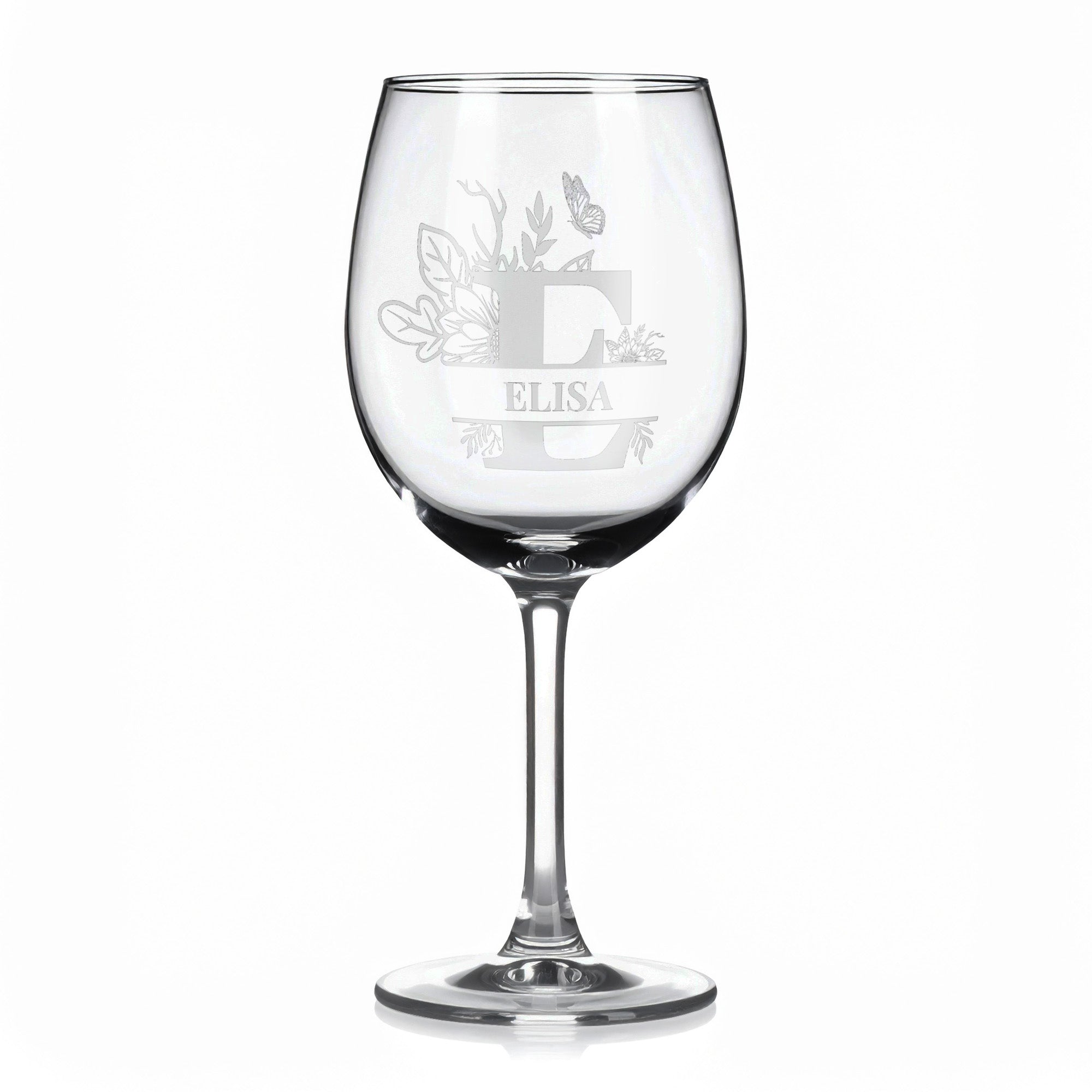 Vínová sklenka s gravírovaným jménem – ELISA