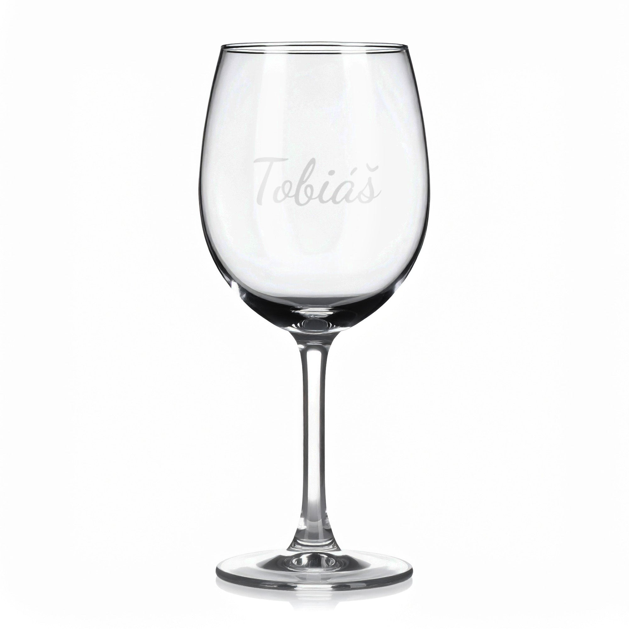 Vínová sklenka s gravírovaným jménem – Tobiáš