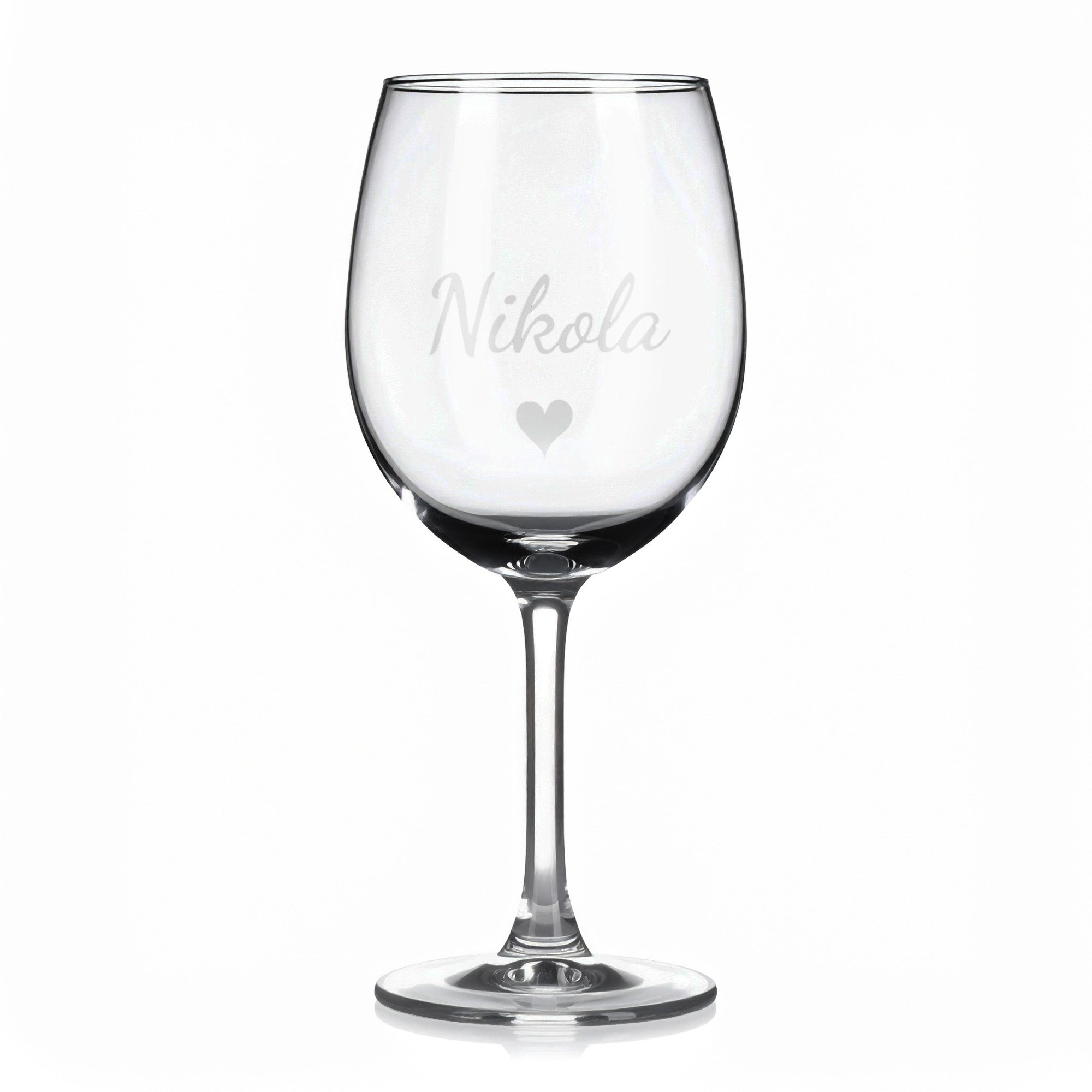 Vínová sklenka s gravírovaným jménem – Nikola II