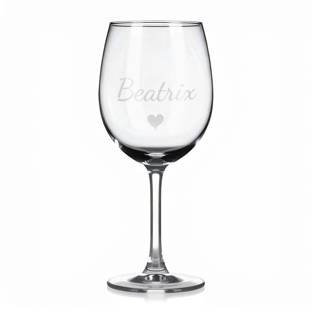 Vínová sklenka s gravírovaným jménem – Beatrix