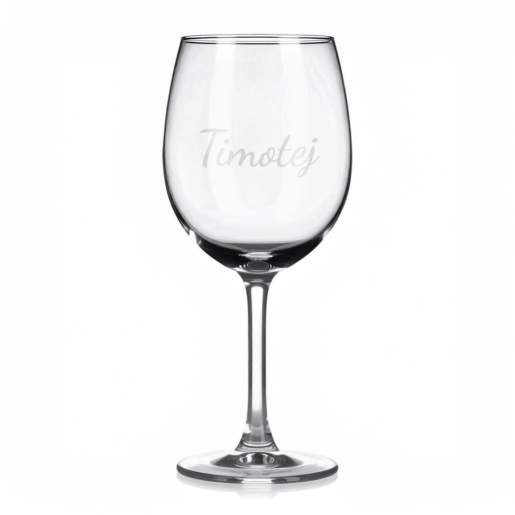 Vínová sklenka s gravírovaným jménem – Timotej