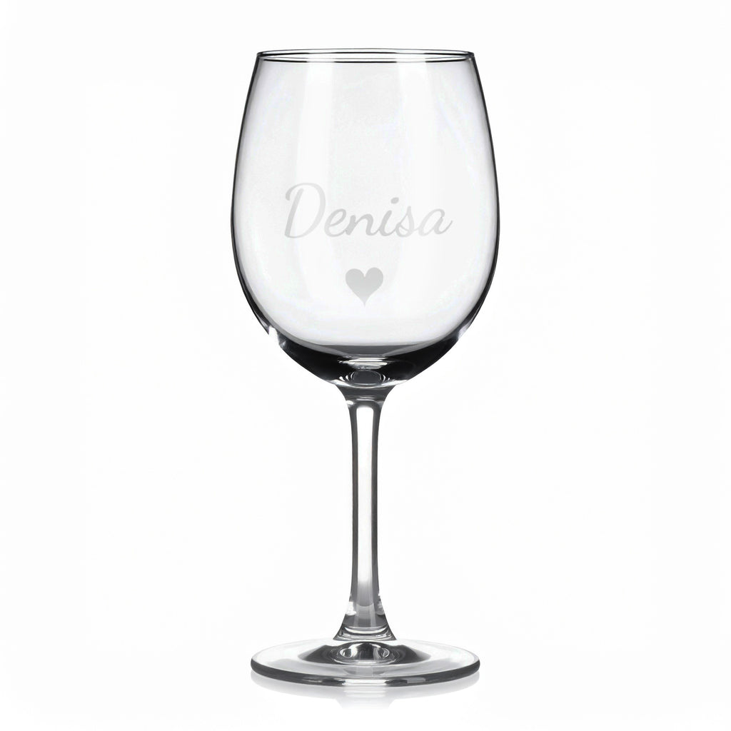 Vínová sklenka s gravírovaným jménem – Denisa
